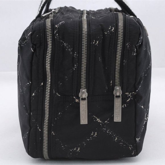 CHANEL Travel Line Hand Boston Bag Nylon Black - Picture 2 of 11